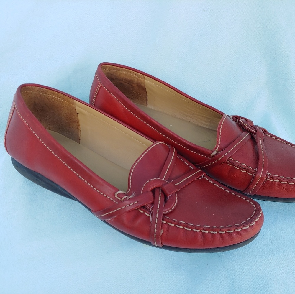 Red Leather L.L Bean Flats